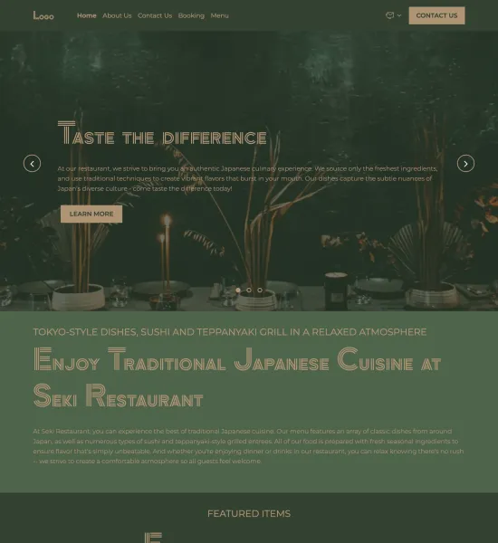 Japanese restaurant template preview