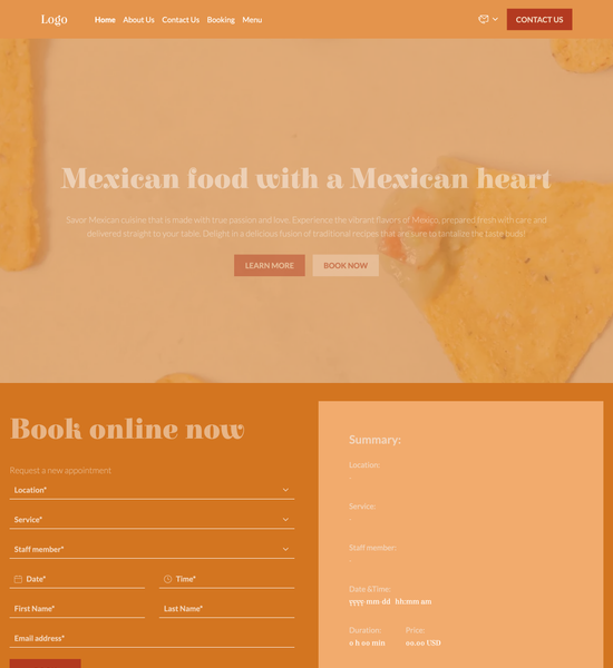 Mexican restaurant template preview