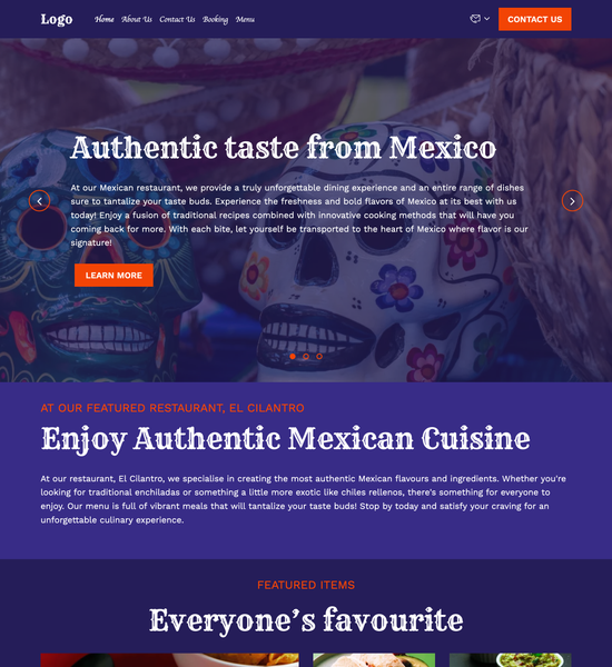 Mexican restaurant template preview