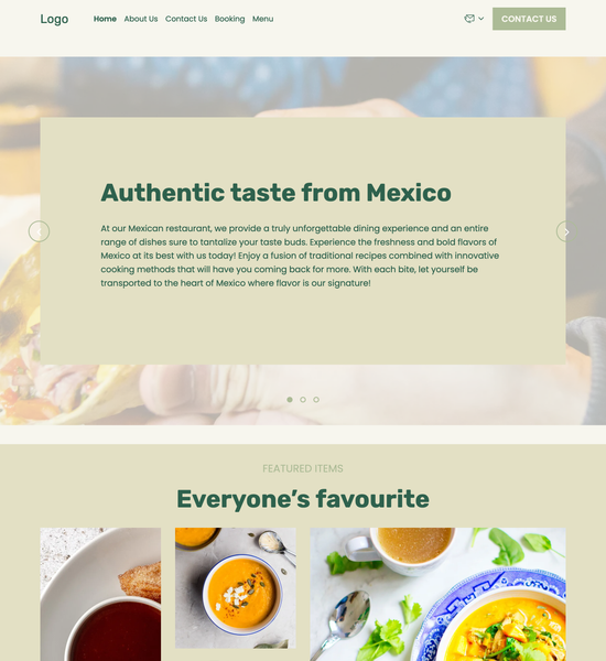 Mexican restaurant template preview