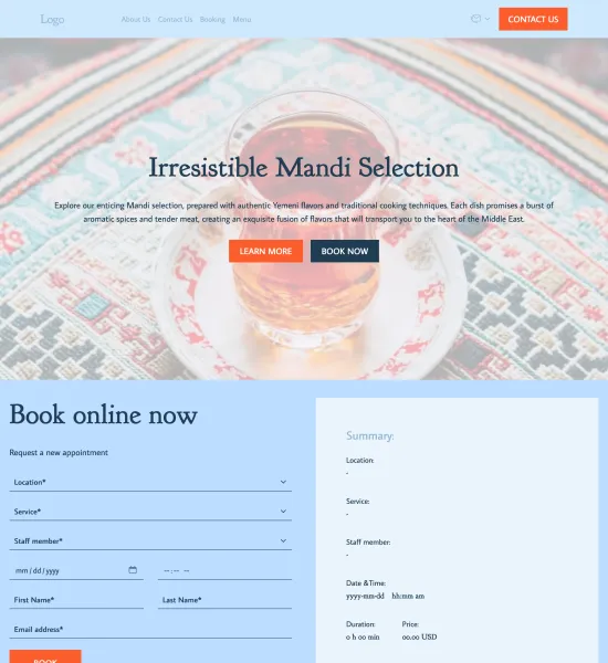 Middle Eastern restaurant template preview