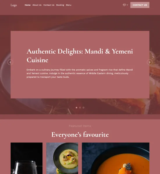 Middle Eastern restaurant template preview