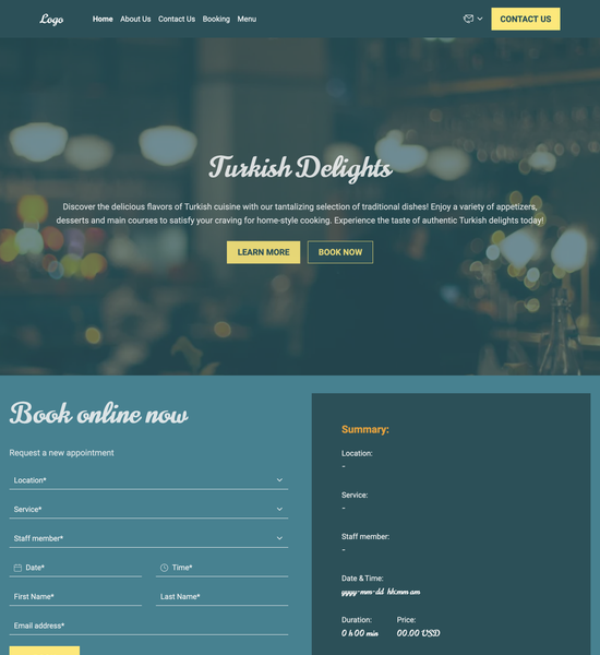 Turkish restaurant template preview