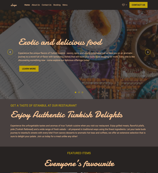 Turkish restaurant template preview