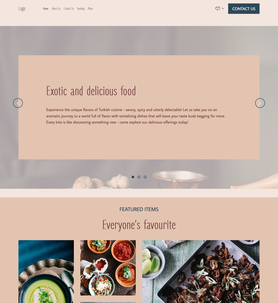 Turkish restaurant template preview