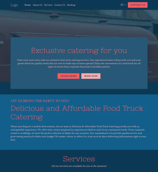 food truck catering template preview