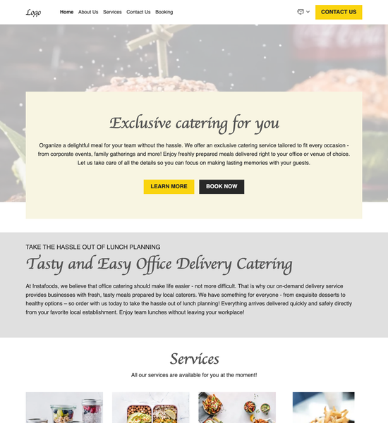 office delivery catering template preview