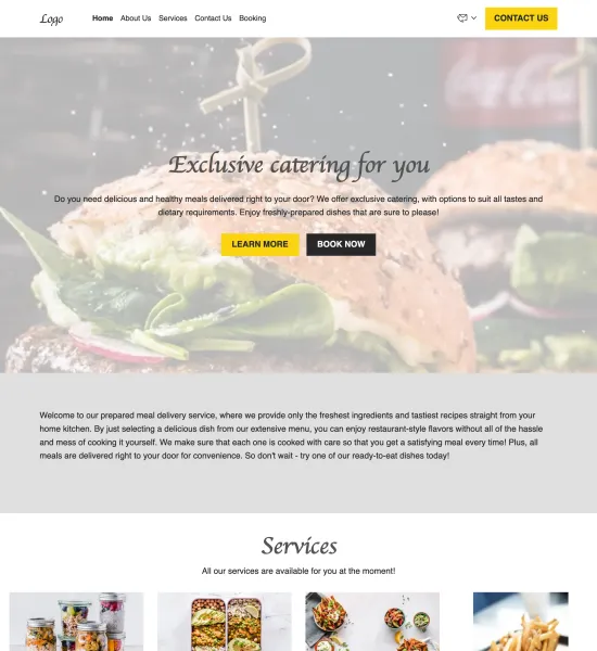 prepared meal delivery template preview