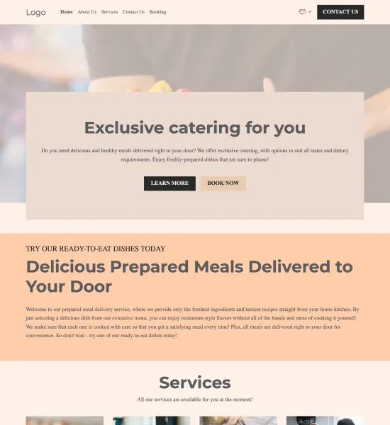 prepared meal delivery template preview