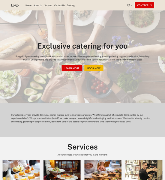 restaurant catering template preview