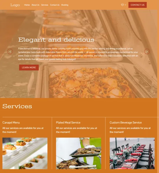 private dinner catering template preview