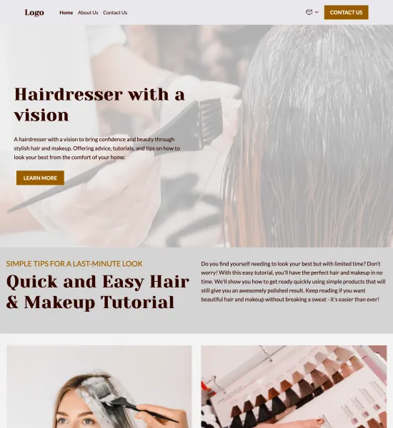 hair & makeup blog template preview