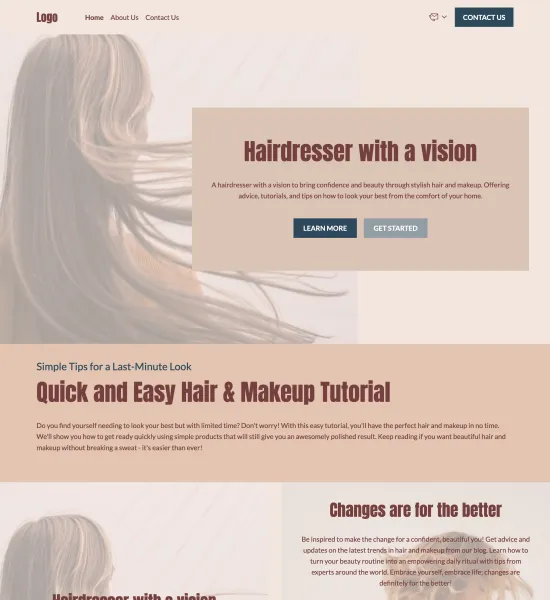 hair & makeup blog template preview