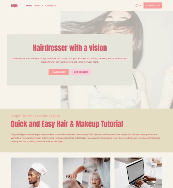 hair & makeup blog template preview