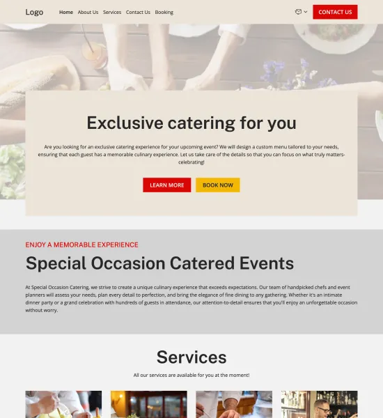 social event catering template preview