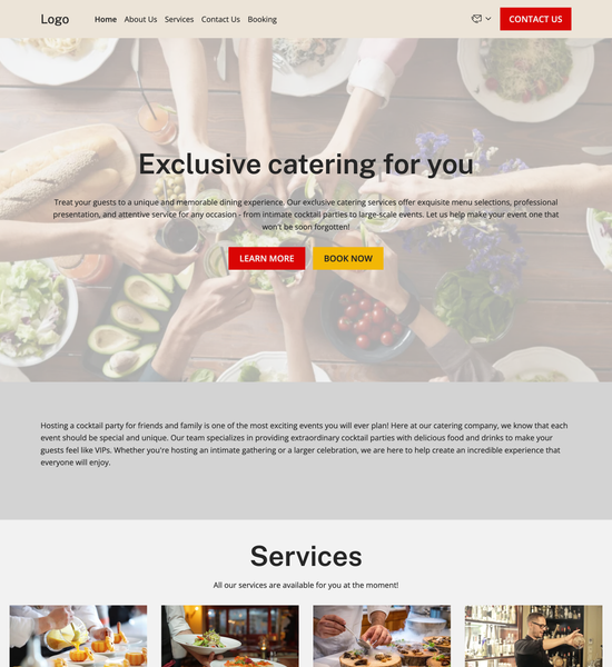 cocktail party catering template preview