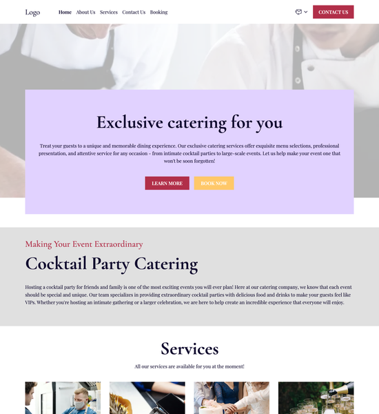 cocktail party catering template preview