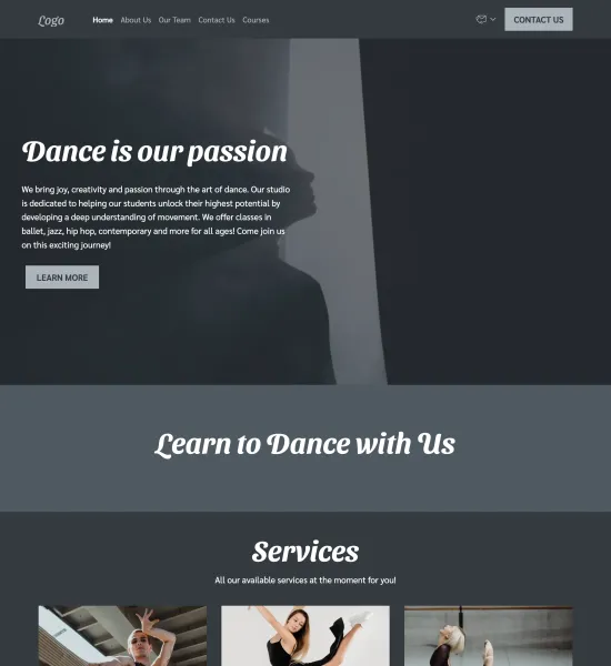 dance studio template preview