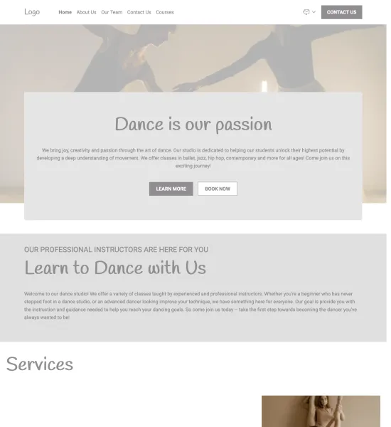 dance studio template preview