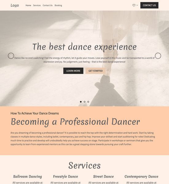 professional dancer template preview