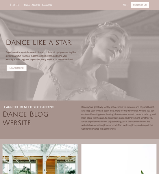 dance blog template preview