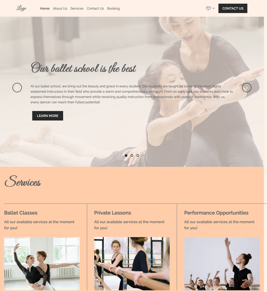 ballet studio template preview