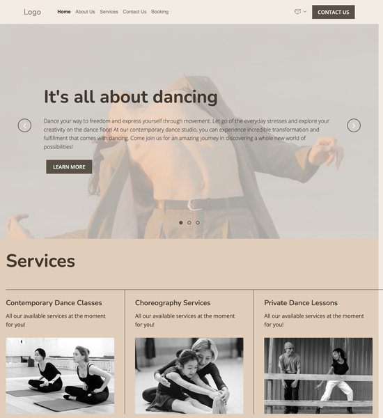 contemporary dance studio template preview