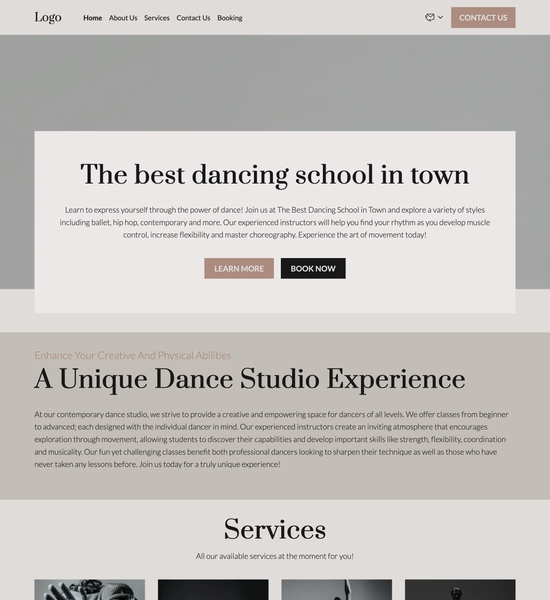 contemporary dance studio template preview