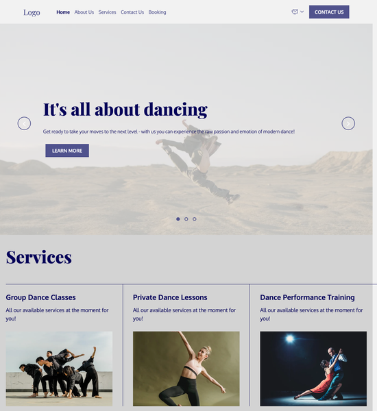 modern dance studio template preview