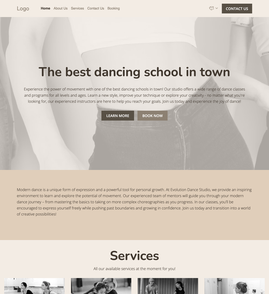 modern dance studio template preview