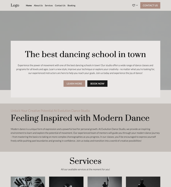 modern dance studio template preview