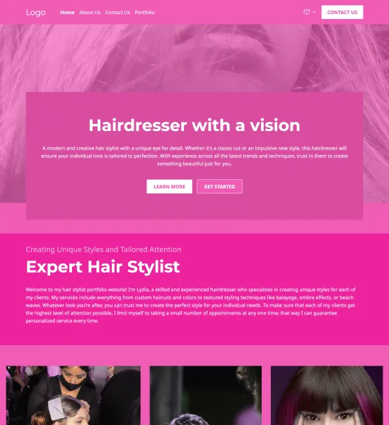 hair stylist portfolio template preview