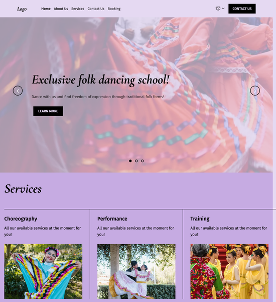 folk dance studio template preview