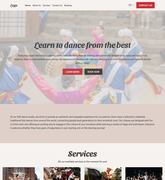 folk dance studio template preview