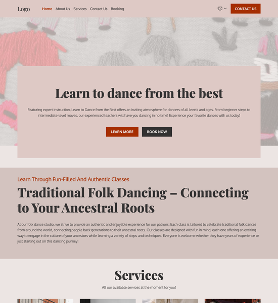 folk dance studio template preview