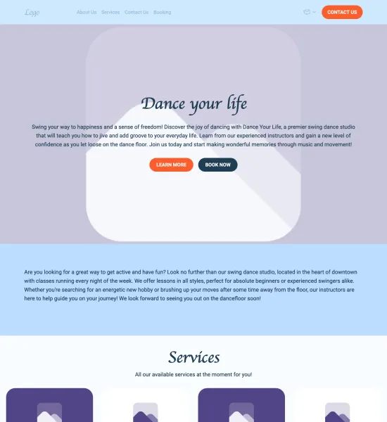 swing dance studio template preview