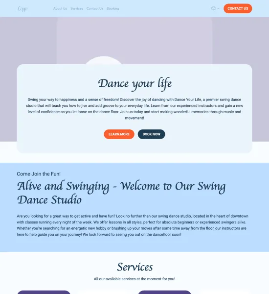 swing dance studio template preview