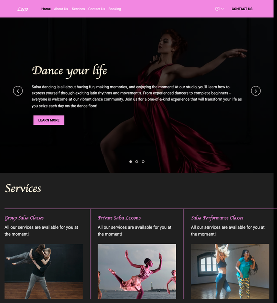 salsa dance studio template preview