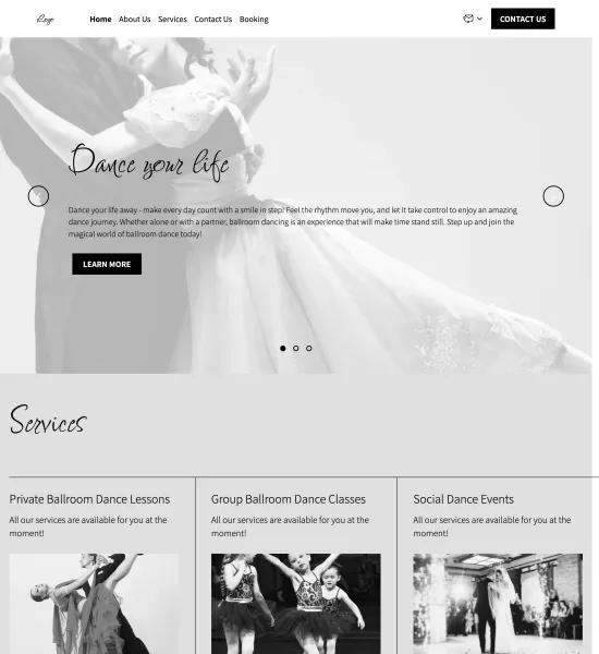 ballroom dance studio  template preview