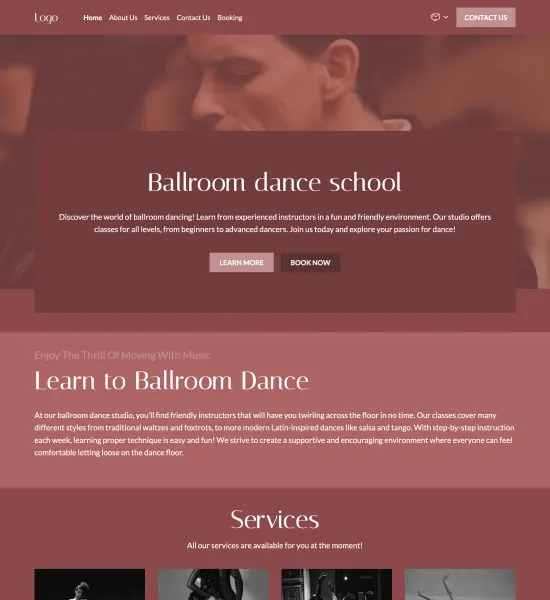 ballroom dance studio  template preview