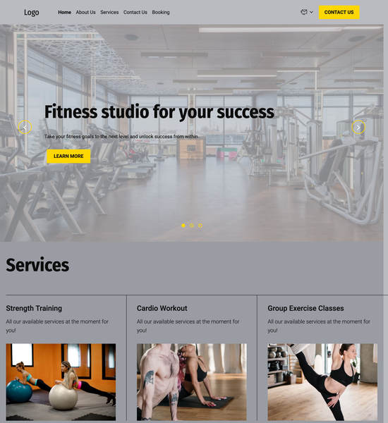 fitness studio template preview