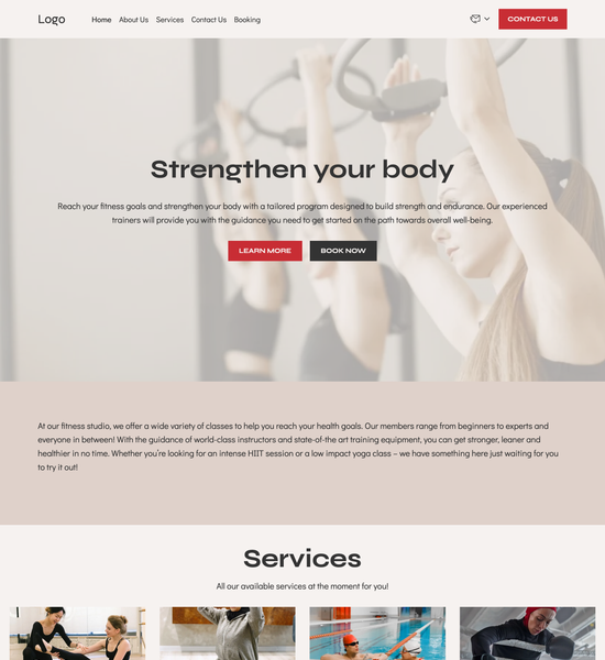 fitness studio template preview