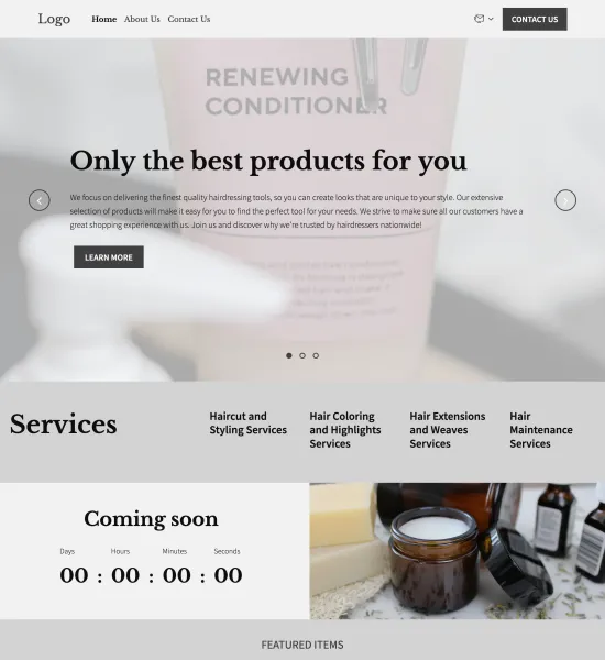 hairdressing tools store template preview