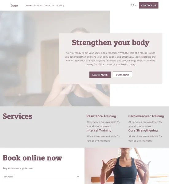 fitness trainer template preview