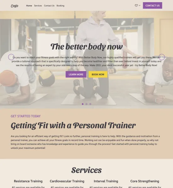 fitness trainer template preview