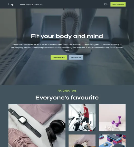 fitness equipment store template preview