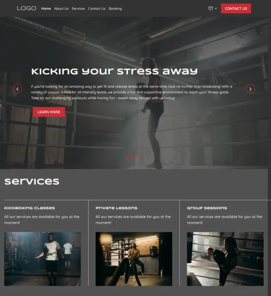 kickboxing club template preview