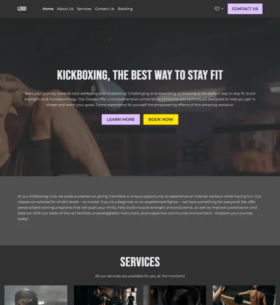 kickboxing club template preview