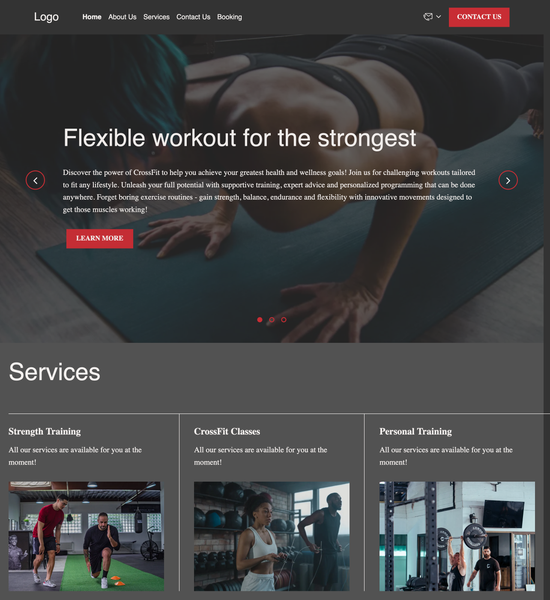 CrossFit gym template preview