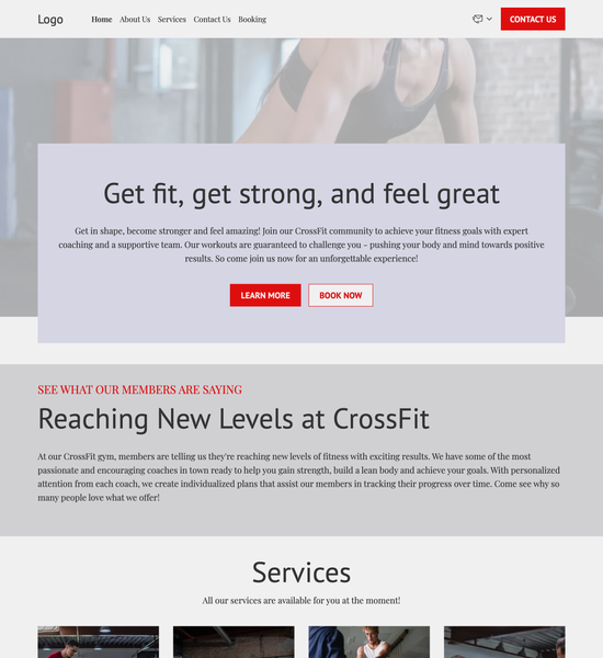 CrossFit gym template preview